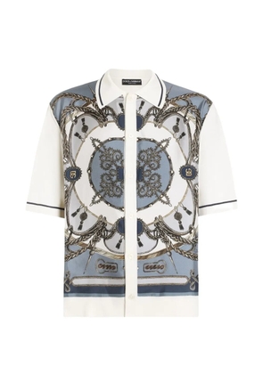 Dolce & Gabbana silk and cotton shirt with twill - White