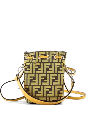 Fendi Pre-Owned x Fendi Fragment Mon Tresor Zucca Canvas Mini bucket bag - Yellow