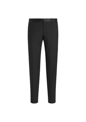 Dolce & Gabbana striped wool jacquard trousers - Black