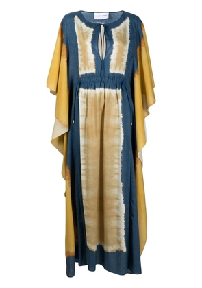 Alberta Ferretti abstract-print drawstring kaftan - Blue