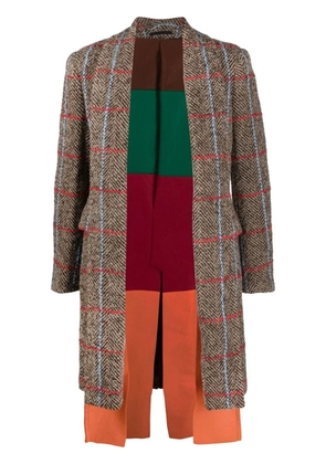 Comme des Garçons Homme Plus herringbone-patterned coat - Brown