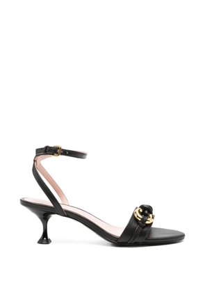 Coccinelle knot leather sandals - Black