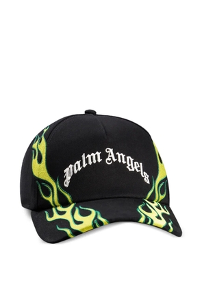 Palm Angels flames logo curved cap - Black