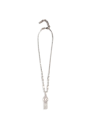 Alessandra Rich crystal fringes necklace - Silver
