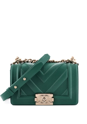 CHANEL Pre-Owned Boy Flap Bag Perforated Chevron Lambskin Small shoulder bag - Green