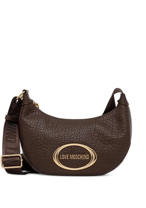 Love Moschino oval-logo cross-body bag - Brown