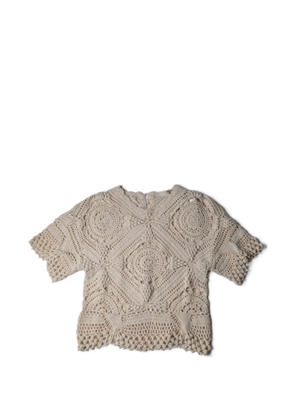 Ulla Johnson Maddalena short-sleeve crochet top - Neutrals