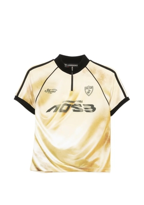 Andersson Bell Prined zip-up top - Gold