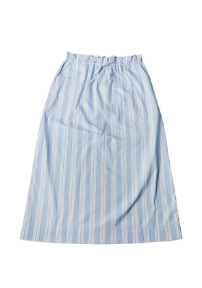 STAUD Shore striped-pattern midi skirt - Blue