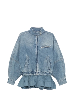 YCH peplum-hem denim jacket - Blue