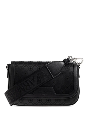 Emporio Armani logo-pattern detachable strap cross body bag - Black