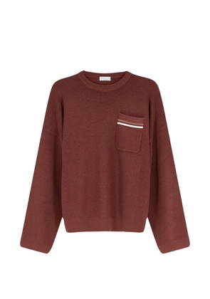 Brunello Cucinelli patch pocket ribbed knit sweater - Brown