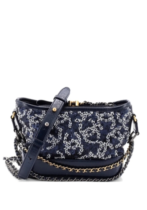 CHANEL Pre-Owned Gabrielle Logo Motif Sequins Small hobo bag - Blue