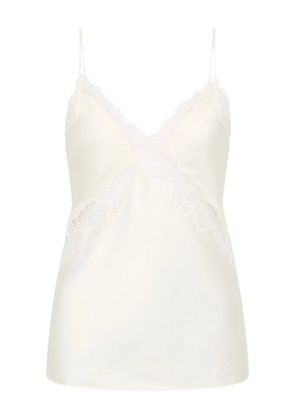 Rebecca Vallance Morgan lace-insert satin top - White