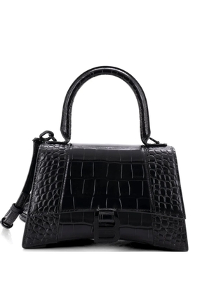 Balenciaga Pre-Owned Hourglass Top Handle Bag Crocodile Embossed Leather Small crossbody bag - Black