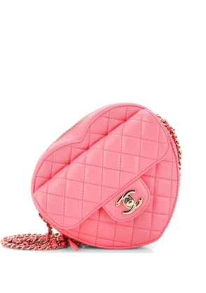 CHANEL Pre-Owned CC in Love Heart Bag Quilted Lambskin crossbody bag - Pink