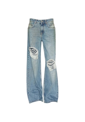 AREA Crystal Fray ripped jeans - Blue