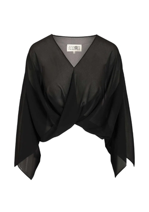 MM6 Maison Margiela draped V-neck top - Black