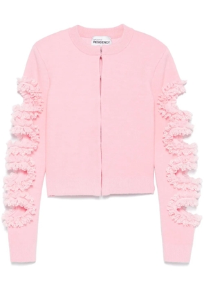Self-Portrait x Christopher Kane cut-out lace-detail cardigan - Pink