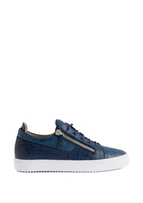 Giuseppe Zanotti crocodile-effect zip sneakers - Blue
