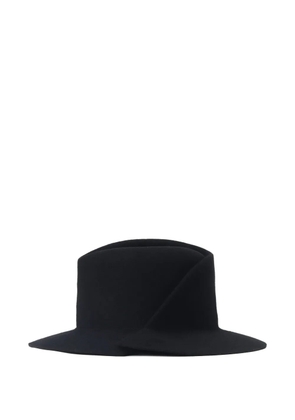 Yohji Yamamoto tucked fedora hat - Black