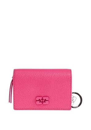 GANNI textured logo keyring - Pink