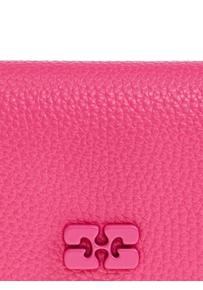 GANNI textured logo keyring - Pink