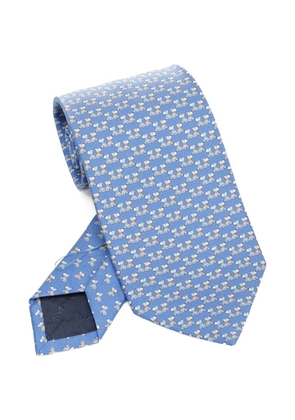 Ferragamo micro-print silk tie - Blue