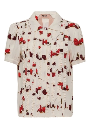 Nº21 cherry-print shirt - Neutrals