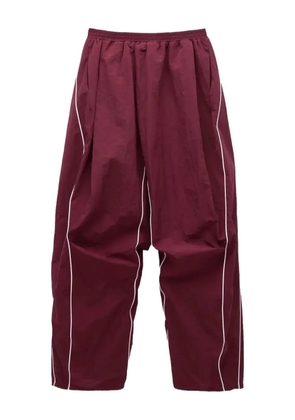 pushBUTTON pleated piped track pants - Red
