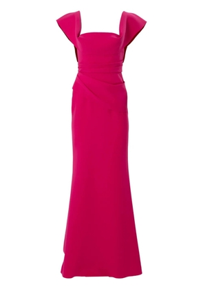 Carolina Herrera ruched square-neck gown - Pink