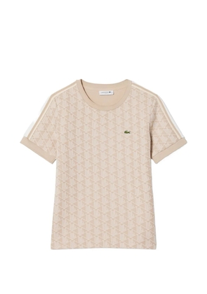 Lacoste geometric print striped T-shirt - Neutrals