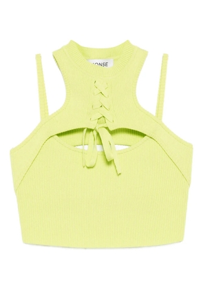 Monse halter-neck knit cropped top - Green