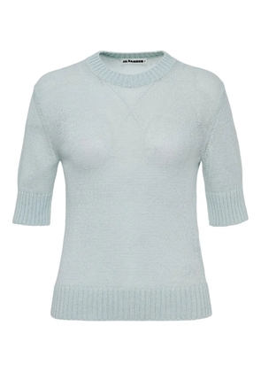 Jil Sander short-sleeve crew-neck knitted top - Blue