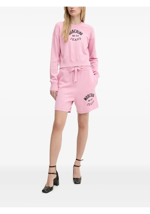 MOSCHINO JEANS logo-embroidered shorts - Pink