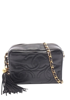 CHANEL Pre-Owned 1996-1997 CC Lambskin Tassel Camera Bag crossbody bag - Black