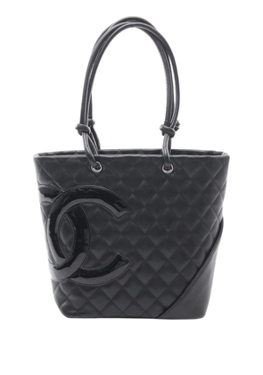 CHANEL Pre-Owned 2009-2010 Quilted Lambskin Cambon Ligne tote bag - Black