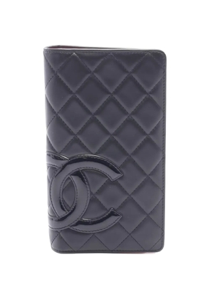 CHANEL Pre-Owned 2009~2010 Cambon quilted leather wallet - Black