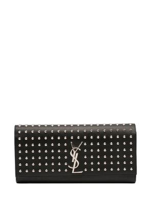 Saint Laurent Pre-Owned 2015 Grain De Poudre Studded Monogram Kate clutch bag - Black