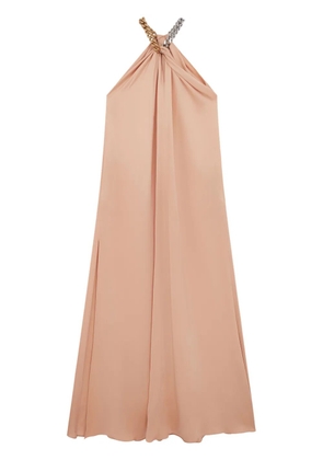 Stella McCartney chain link-detail halterneck gown - Neutrals