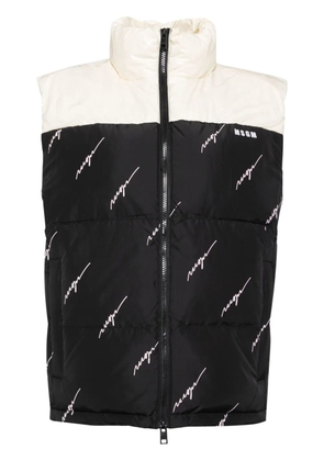 MSGM logo print puffer vest - Black