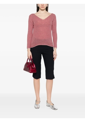 BeYou striped V-neck sweater - Red