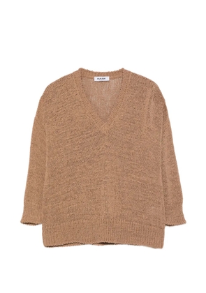 base V-neck sweater - Brown