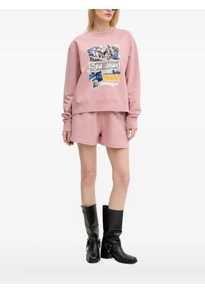 MOSCHINO JEANS collage-print crew-neck sweatshirt - Pink