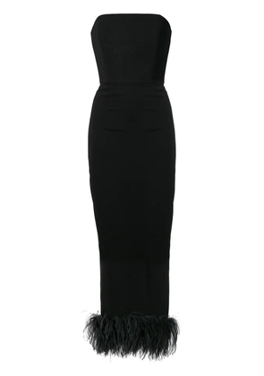 16Arlington feather embellished strapless dress - Black