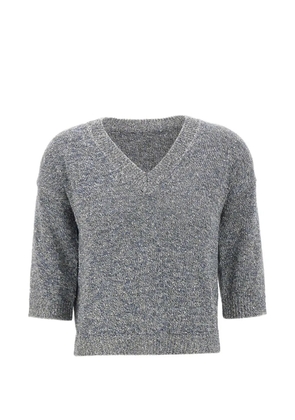 Kangra micro-sequin V-neck sweater - Grey