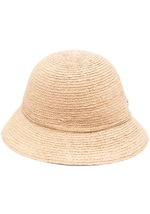 Helen Kaminski bow-detailing raffia sun hat - Neutrals