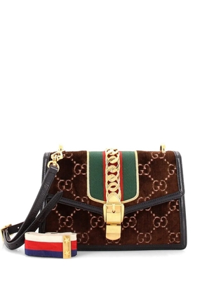 Gucci Pre-Owned Sylvie Shoulder Bag GG Velvet Small crossbody bag - Brown