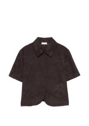 LIU JO sequin floral shirt - Brown