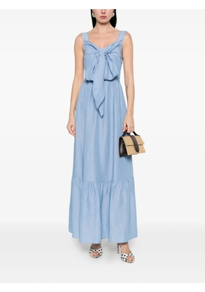 LIU JO bow-detail ruffled maxi dress - Blue